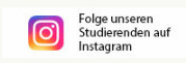 Schriftzug "Folge unseren Studierenden auf Instagram"